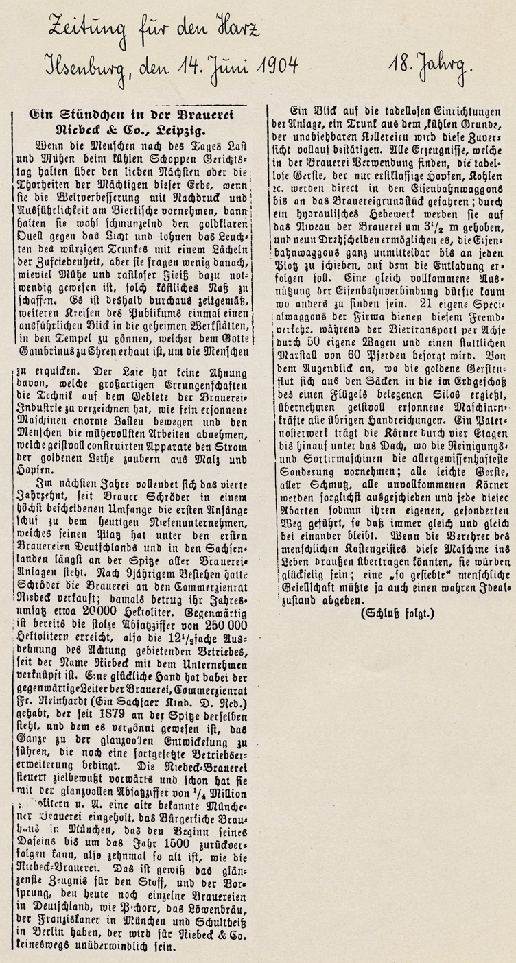 1904-06-14, Brauerei Riebeck, a