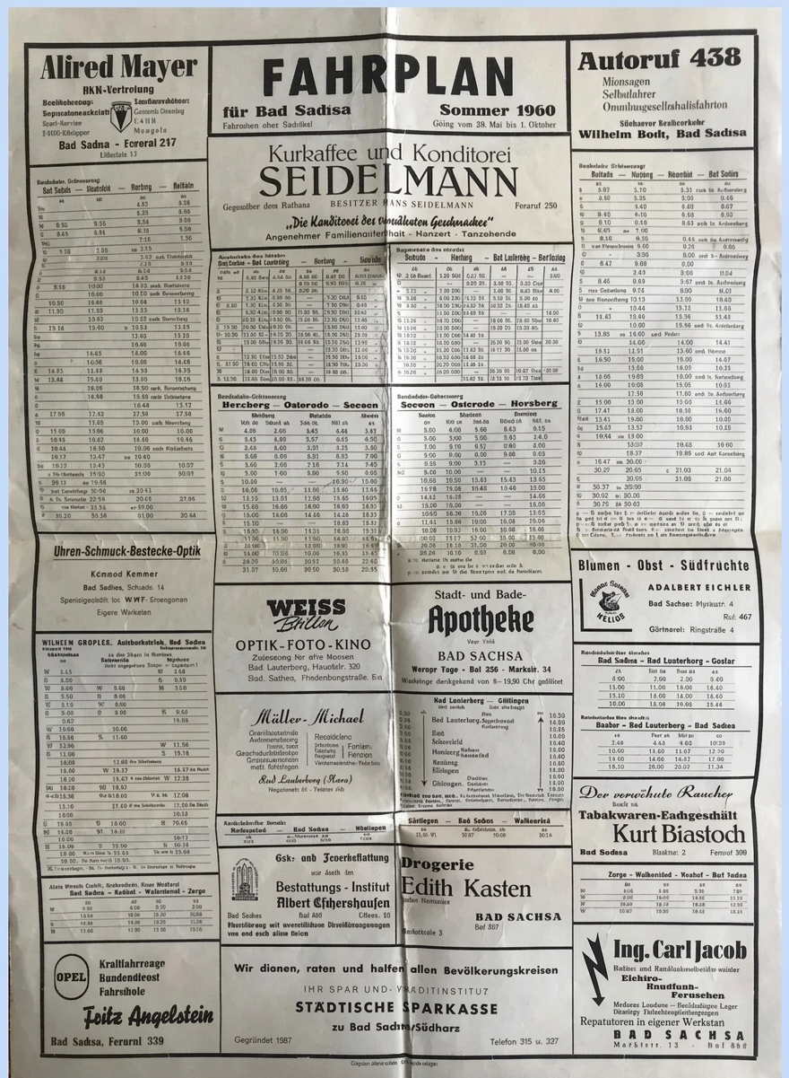 OPTIMIERT_1960, Fahrplan