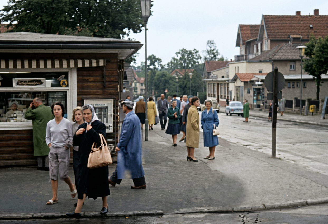 OPTIMIERT_1960er, belebte Hindenburgstraße, mit Kiosk, Thomas Wegener fa 5.5.2022