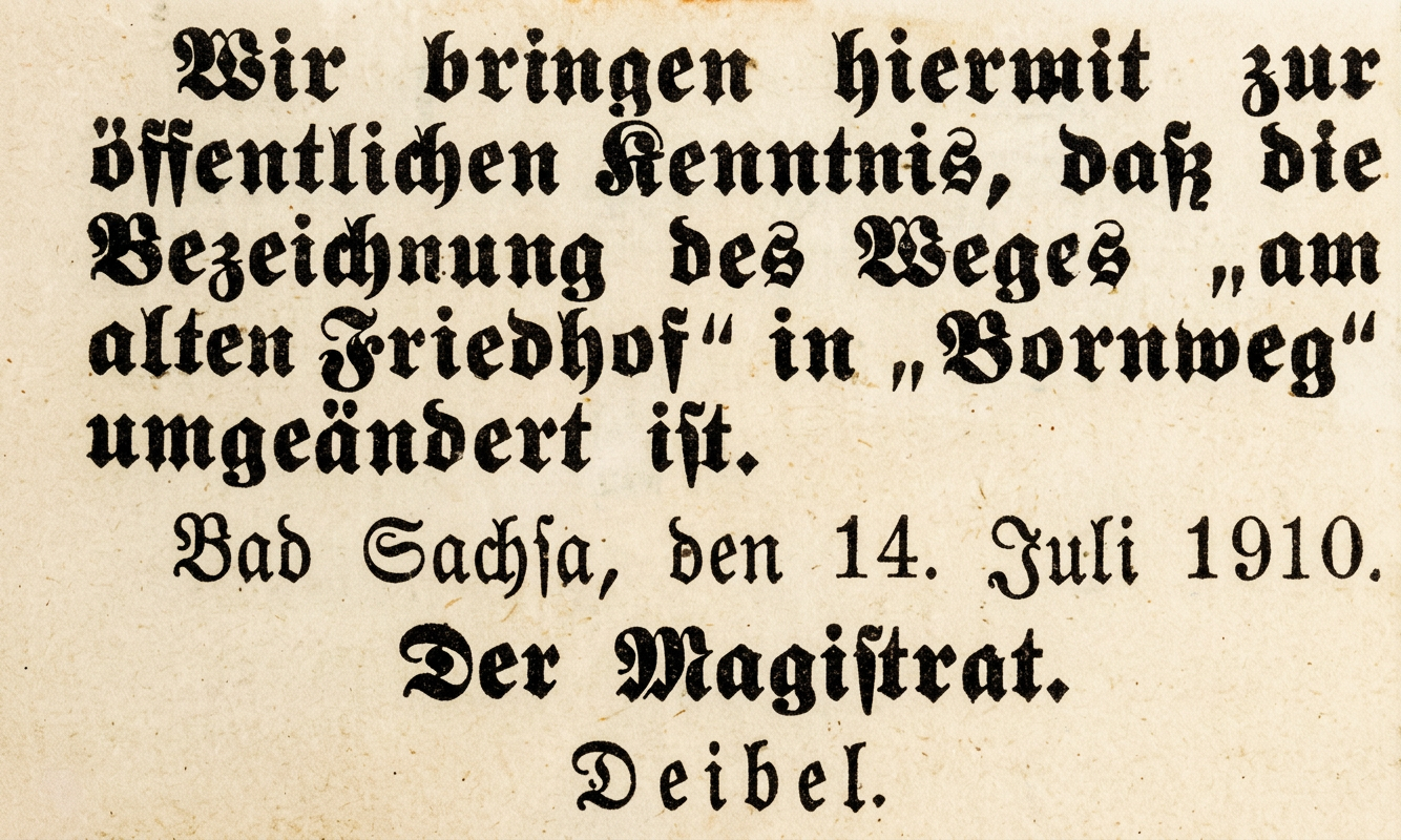OPTIMIERT_1910, Am alten Friedhof, ist nun BORNWEG - Kopie