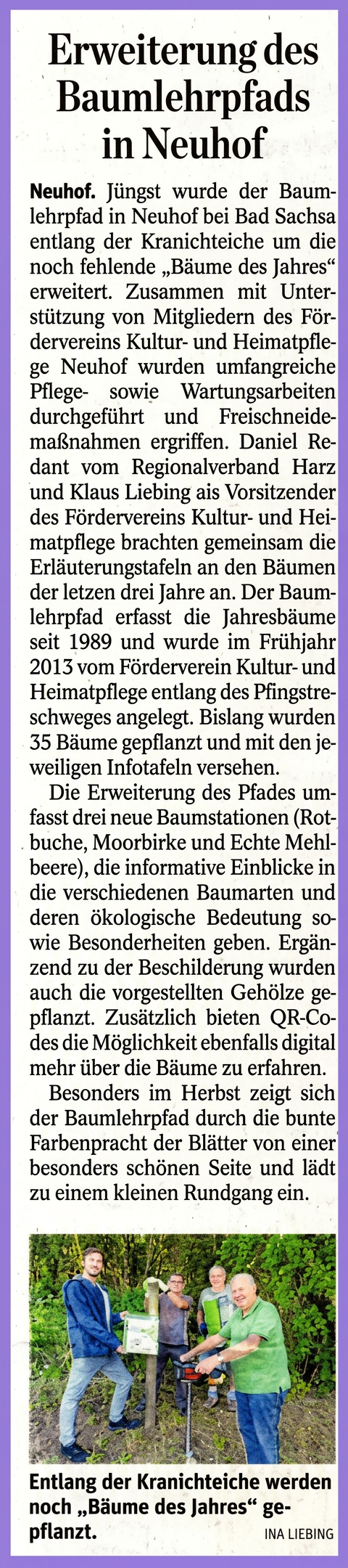 OPTIMIERT_2025, Erweiterung des Baumlehrpfads in Neuhof