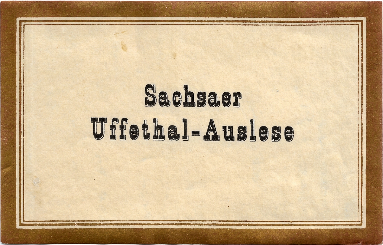 Apotheke Schulken, Sachsaser Uffethal-Auslese. dez2024 Nachlaß SPRICK